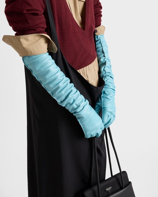 Leather Long Gloves - Anise Leather Long Gloves - Anise
