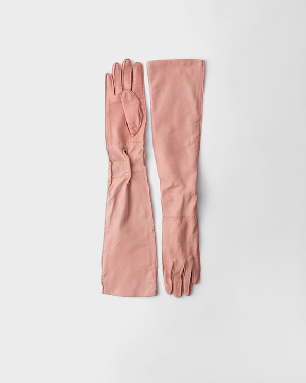 Leather Long Gloves - Orchid Pink Leather Long Gloves - Orchid Pink