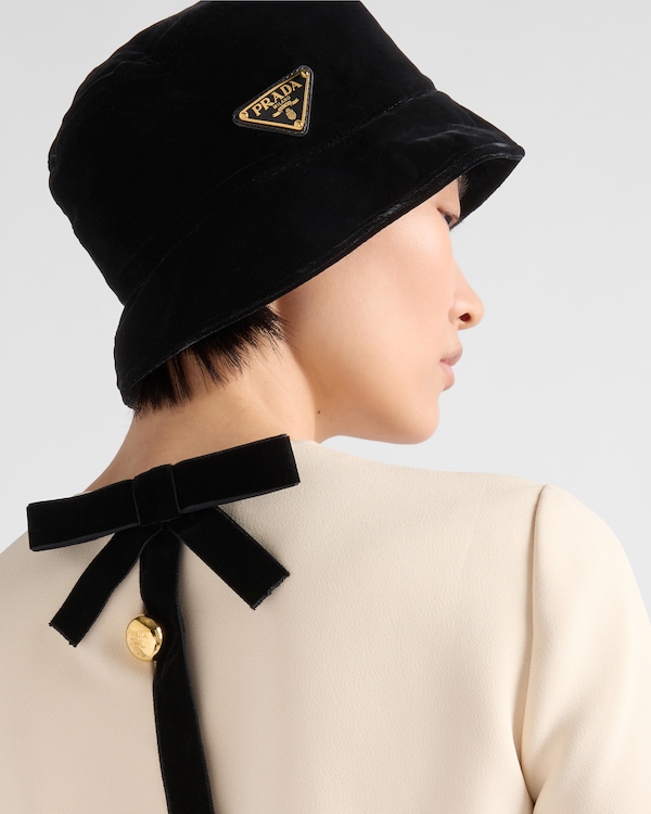 Velvet bucket hat - Black Velvet bucket hat - Black