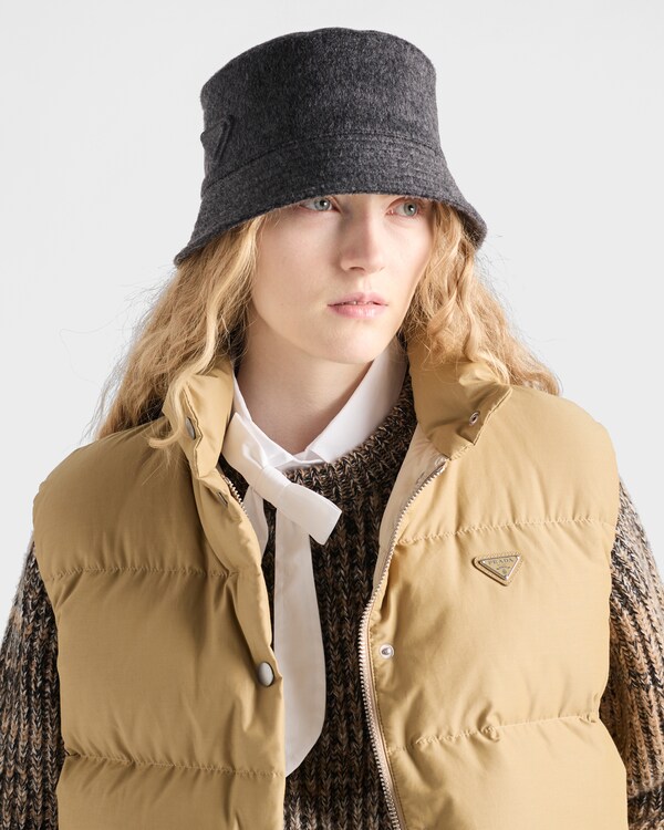 Loden fabric bucket hat - Slate Gray Loden fabric bucket hat - Slate Gray