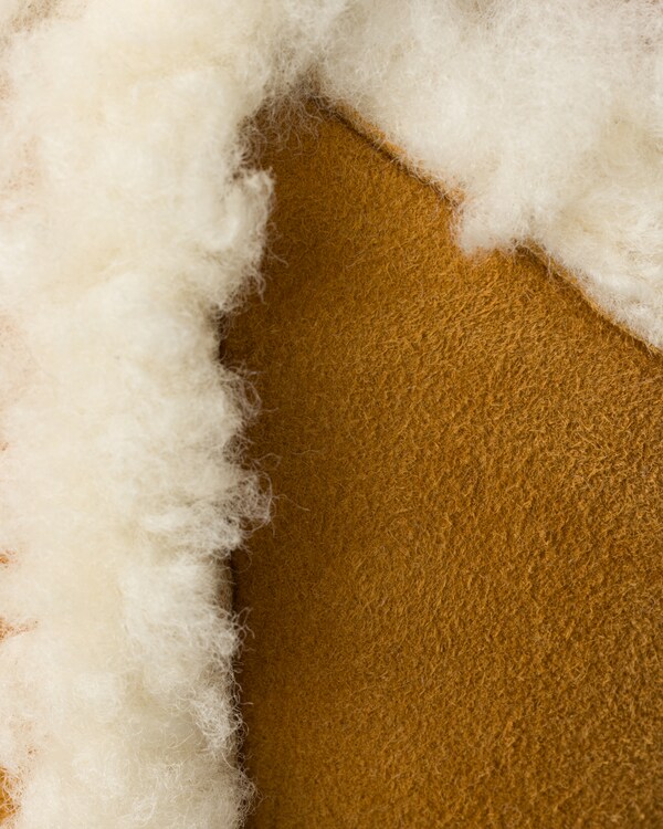Suede shearling baseball cap - Honey Suede shearling baseball cap - Honey