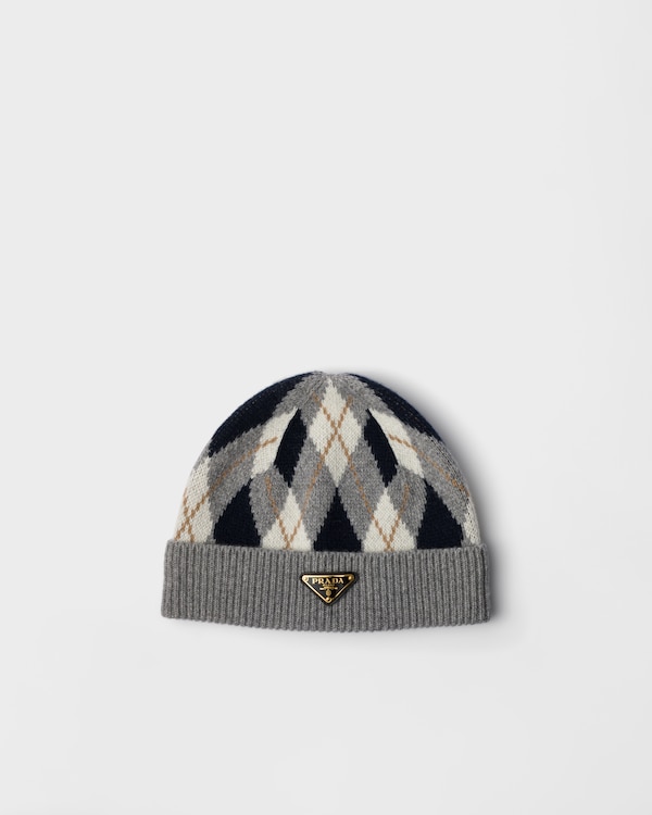 Argyle knit beanie - Grey Argyle knit beanie - Grey
