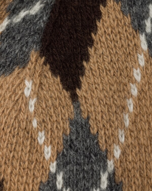 Argyle knit beanie - Camel Brown Argyle knit beanie - Camel Brown
