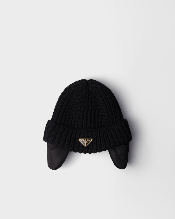 Re-Nylon and knit cap - Black Re-Nylon and knit cap - Black