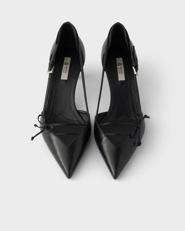 Open-side leather pumps - Black Open-side leather pumps - Black