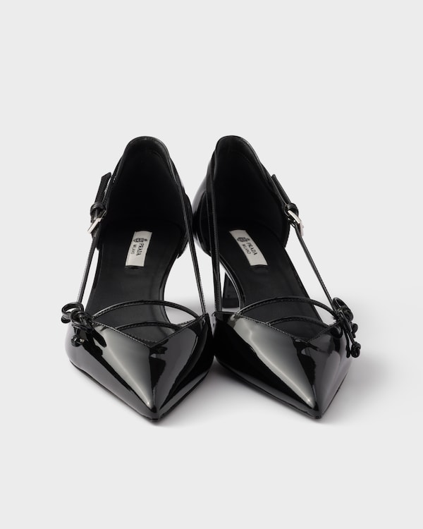 Open side patent leather pumps - Black Open side patent leather pumps - Black