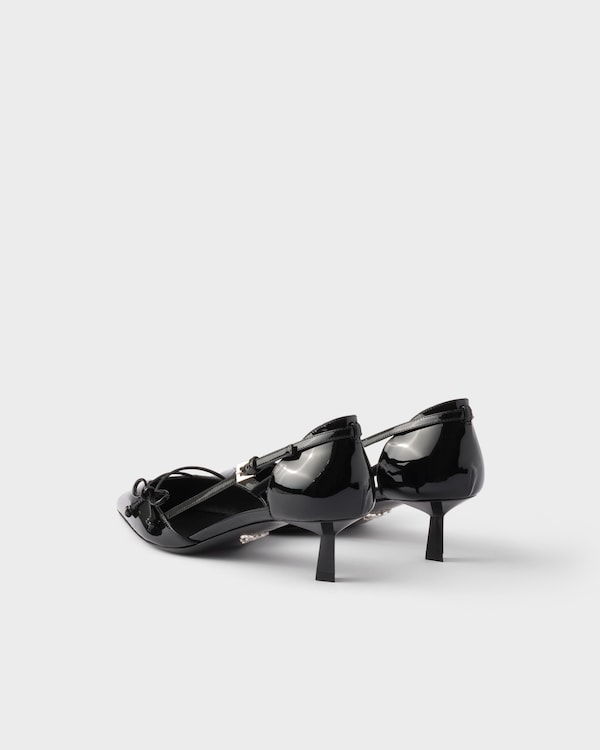 Open side patent leather pumps - Black Open side patent leather pumps - Black