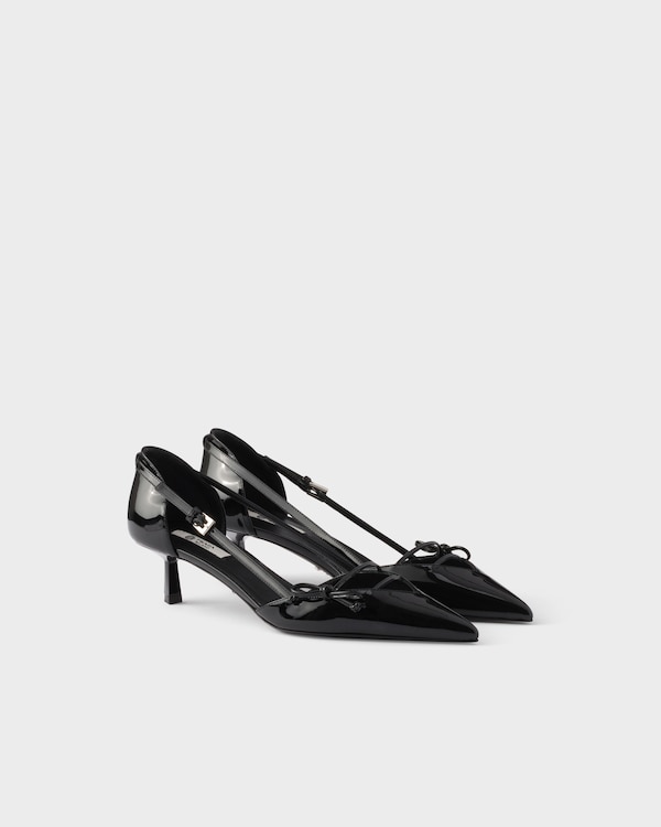 Open side patent leather pumps - Black Open side patent leather pumps - Black