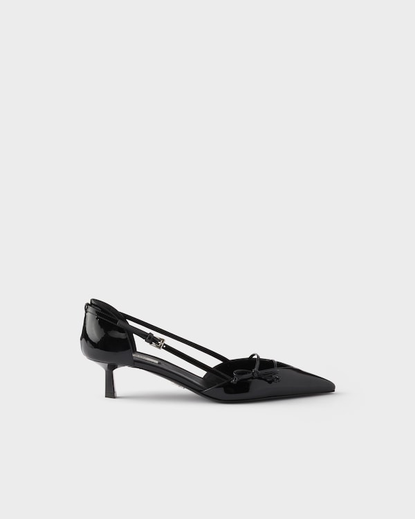 Open side patent leather pumps - Black Open side patent leather pumps - Black