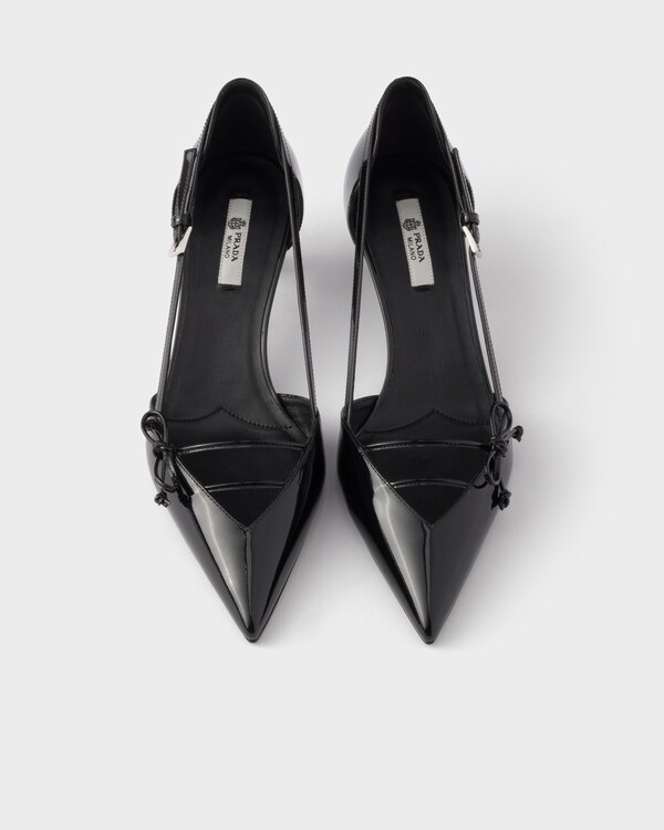 Open side patent leather pumps - Black Open side patent leather pumps - Black