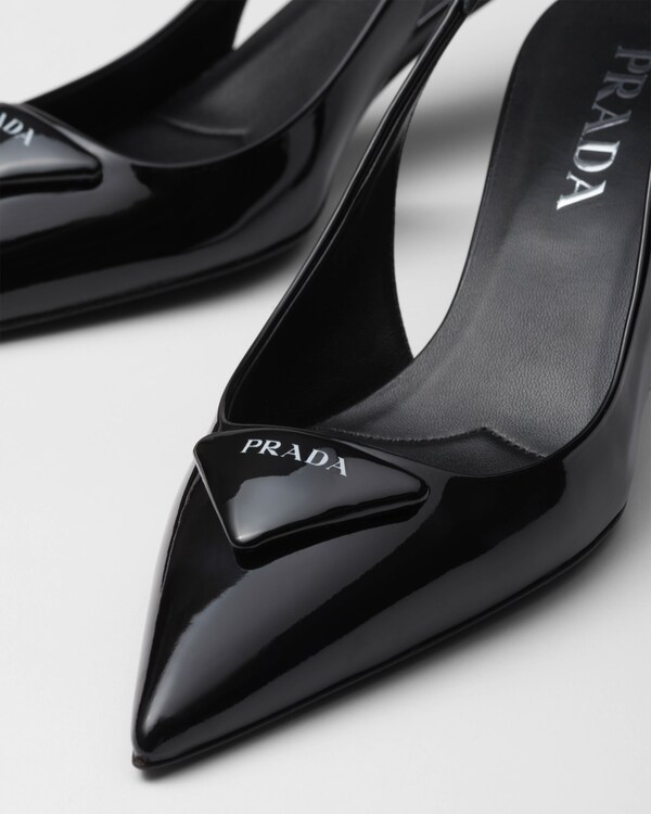Patent leather slingback pumps - Black Patent leather slingback pumps - Black
