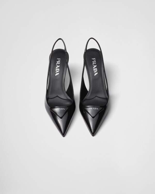 Patent leather slingback pumps - Black Patent leather slingback pumps - Black