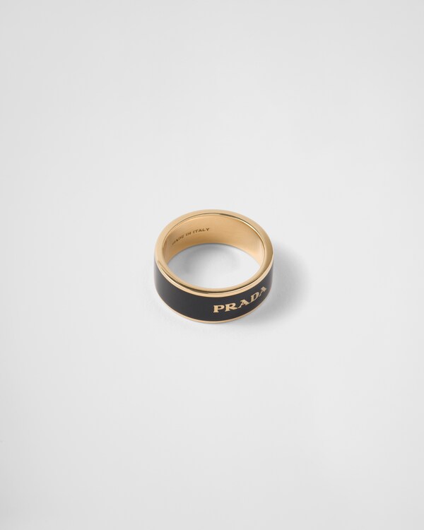 Enameled metal ring - Black/Gold Enameled metal ring - Black/Gold