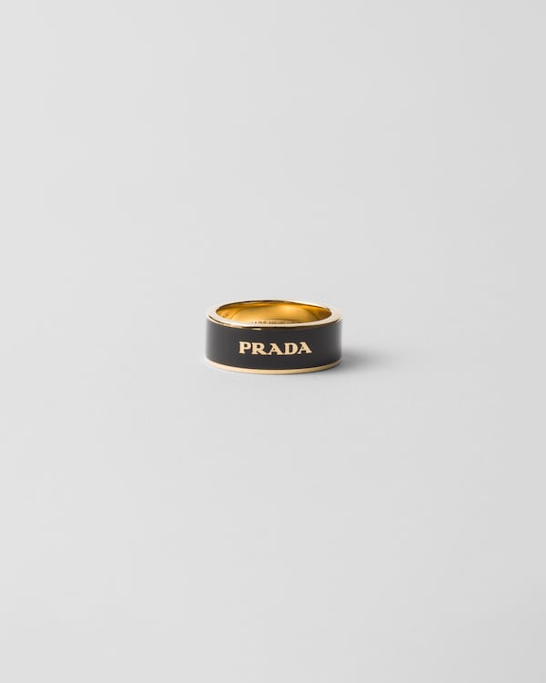 Enameled metal ring - Black/Gold Enameled metal ring - Black/Gold