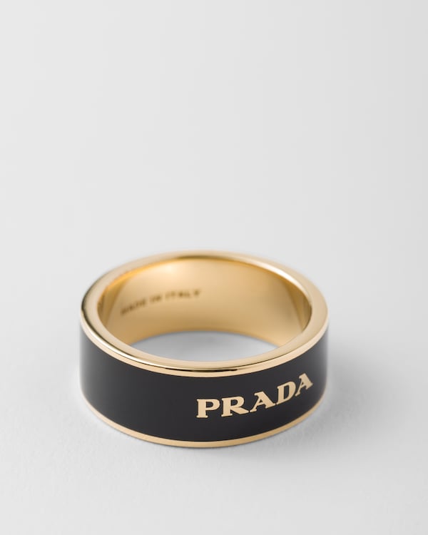 Enameled metal ring - Black/Gold Enameled metal ring - Black/Gold
