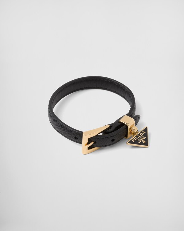 Saffiano leather bracelet - Black Saffiano leather bracelet - Black