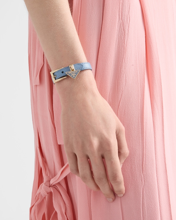 Saffiano leather bracelet - Astral Blue Saffiano leather bracelet - Astral Blue
