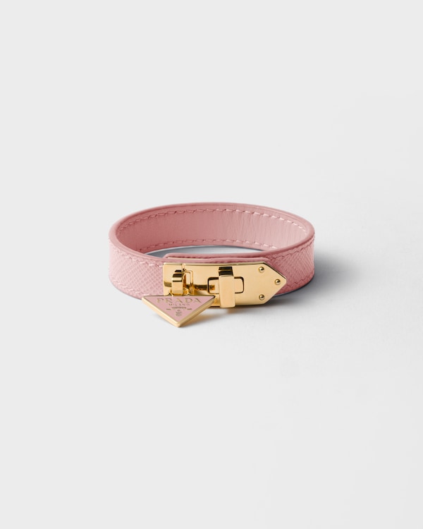 Saffiano leather bracelet - Peach Saffiano leather bracelet - Peach