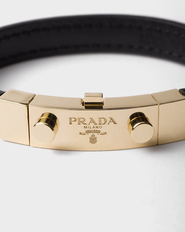 Saffiano leather bracelet - Black Saffiano leather bracelet - Black