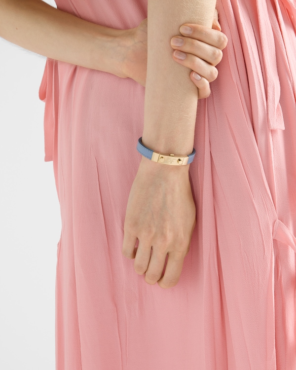 Saffiano leather bracelet - Astral Blue Saffiano leather bracelet - Astral Blue