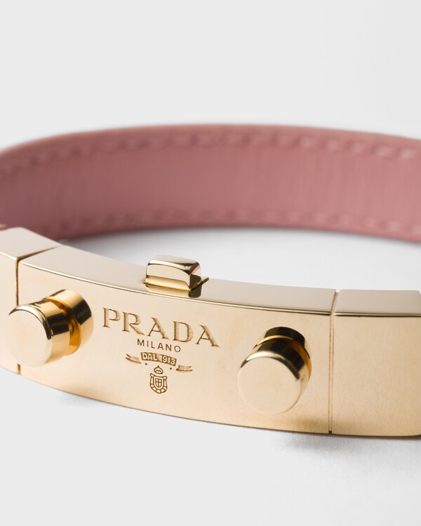 Saffiano leather bracelet - Peach Saffiano leather bracelet - Peach