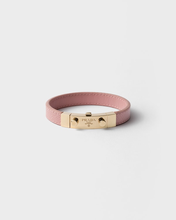 Saffiano leather bracelet - Peach Saffiano leather bracelet - Peach