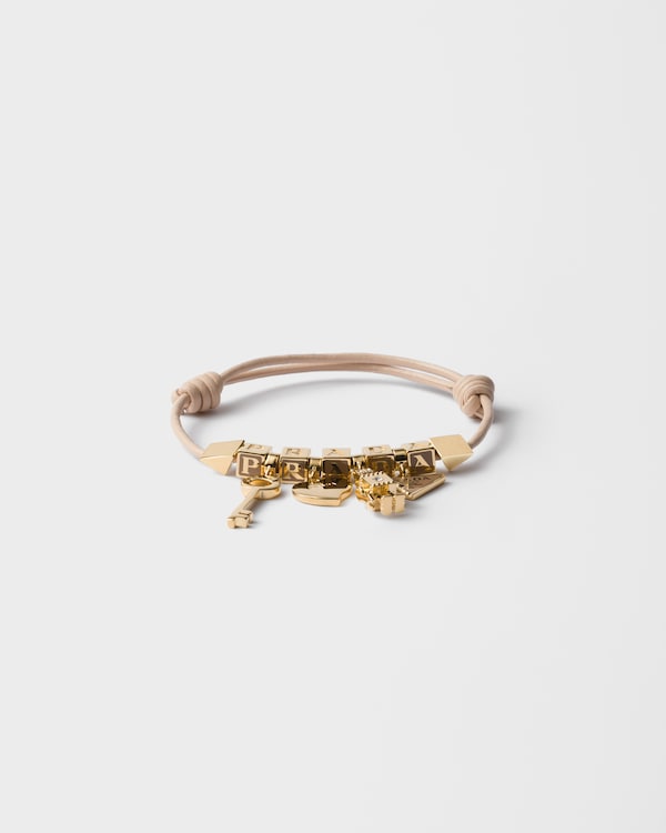 Nappa leather and metal bracelet - Powder Pink Nappa leather and metal bracelet - Powder Pink