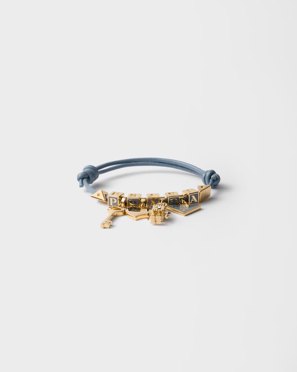 Nappa leather and metal bracelet - Astral Blue Nappa leather and metal bracelet - Astral Blue