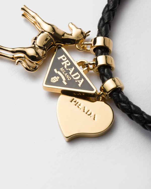 Braided nappa leather bracelet - Black Braided nappa leather bracelet - Black