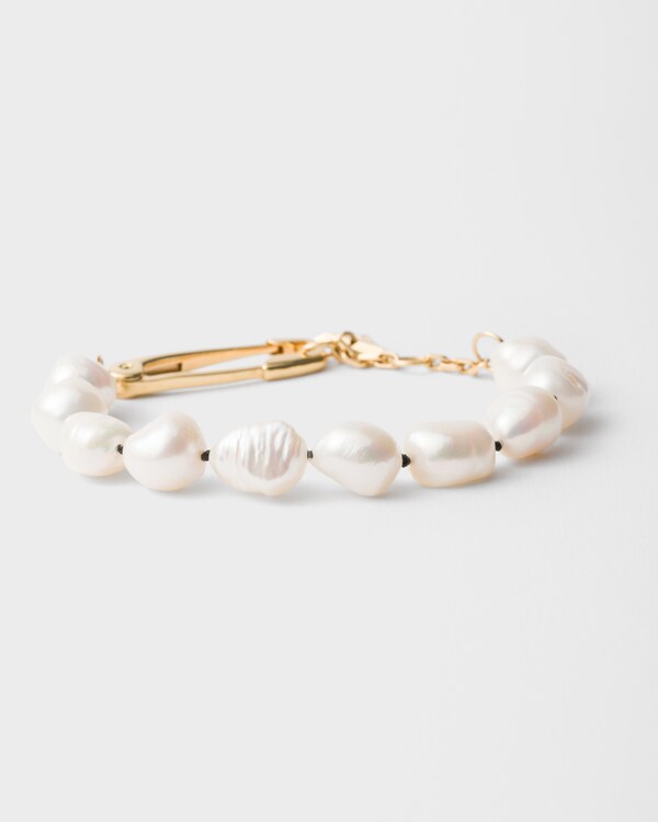 Metal bracelet with pearls - Gold/Pearl Metal bracelet with pearls - Gold/Pearl