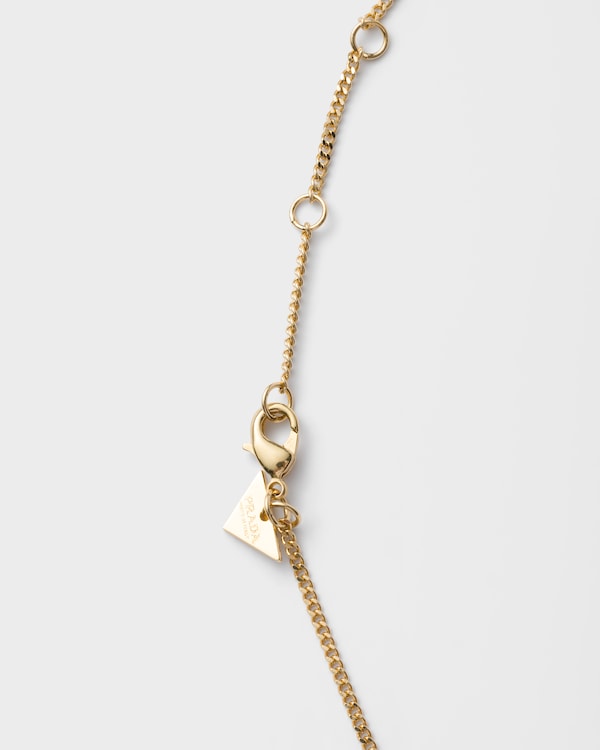Enameled metal necklace - Gold/Black Enameled metal necklace - Gold/Black