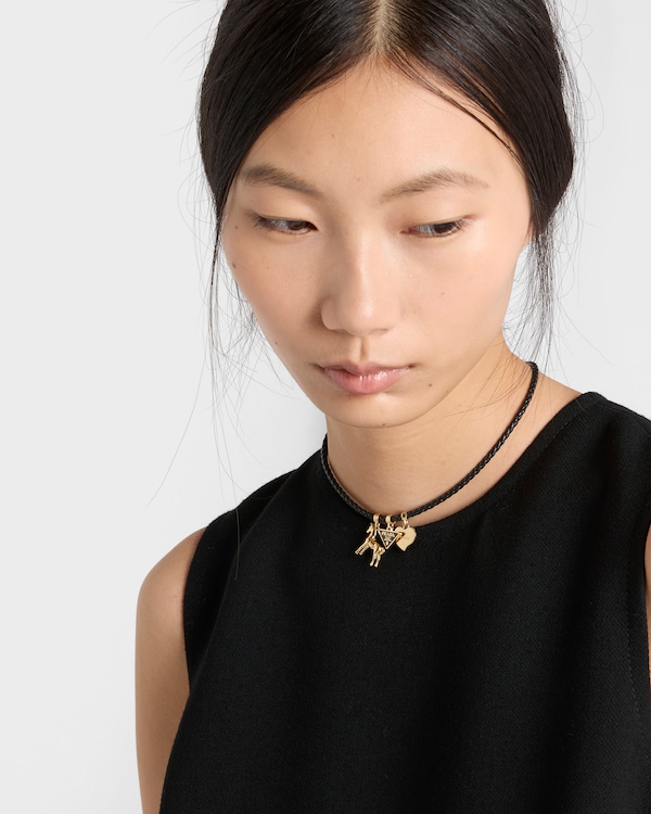 Braided nappa leather choker - Black Braided nappa leather choker - Black
