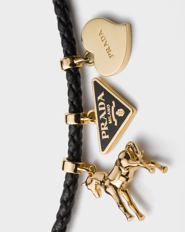 Braided nappa leather choker - Black Braided nappa leather choker - Black