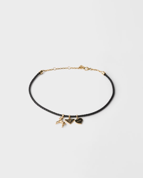 Braided nappa leather choker - Black Braided nappa leather choker - Black