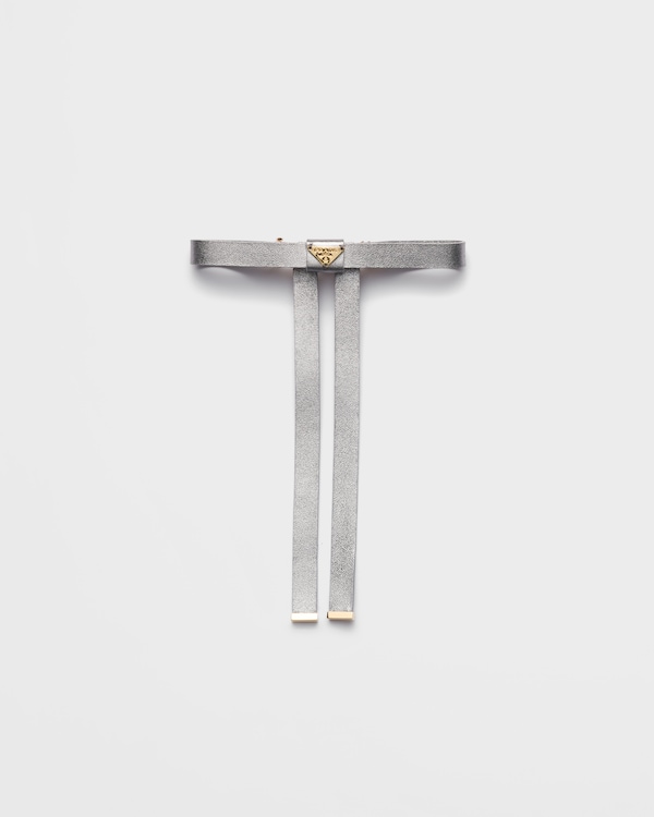 Nappa leather hair clip - Chrome Nappa leather hair clip - Chrome