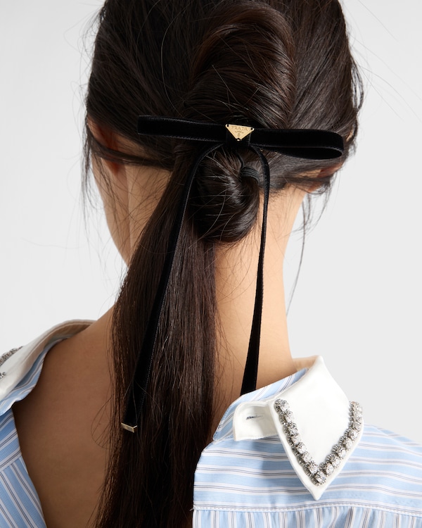 Velvet hair clip - Black Velvet hair clip - Black