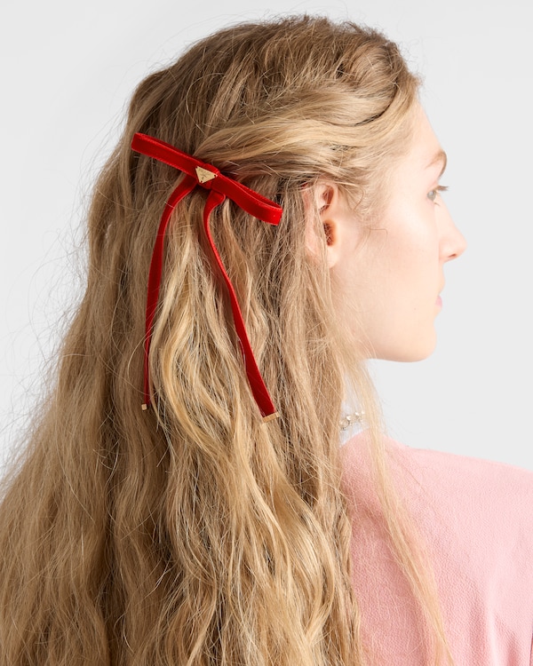 Velvet hair clip - Red Velvet hair clip - Red