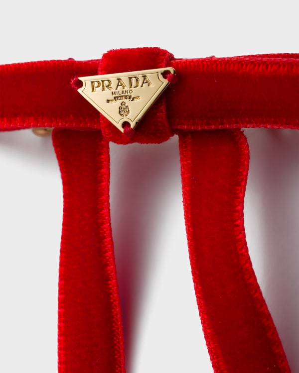 Velvet hair clip - Red Velvet hair clip - Red