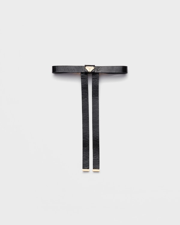 Leather hair clip - Black Leather hair clip - Black