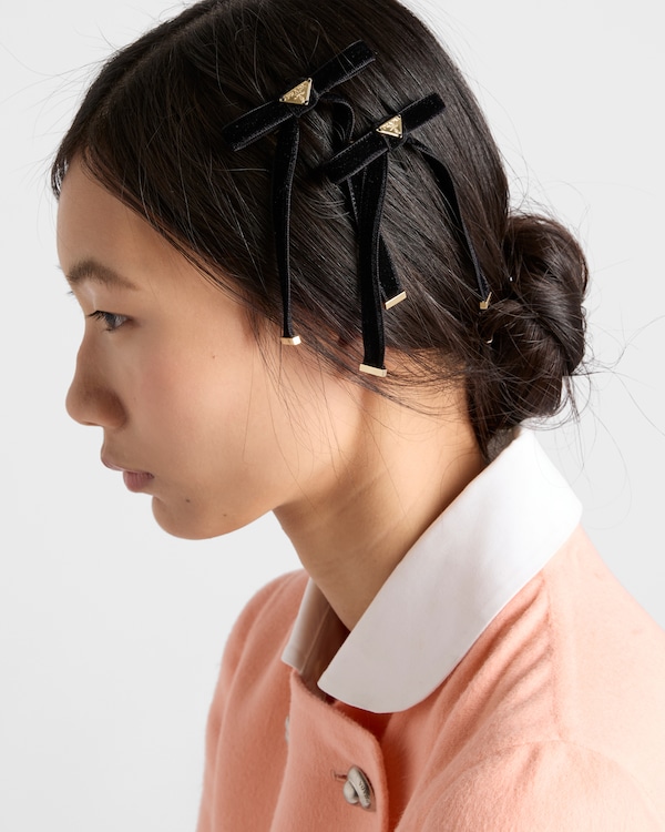 Velvet hair clips - Black Velvet hair clips - Black
