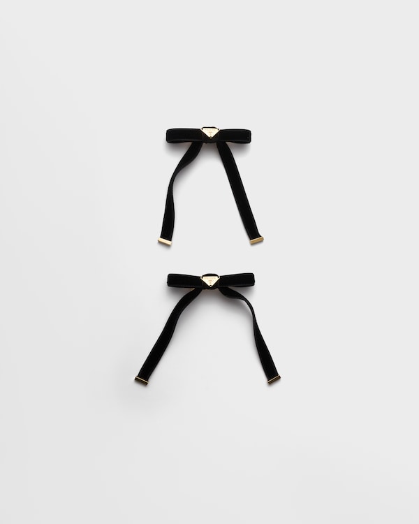 Velvet hair clips - Black Velvet hair clips - Black