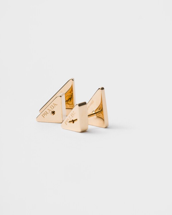 Enameled metal earrings - Gold/Aviation Blue Enameled metal earrings - Gold/Aviation Blue