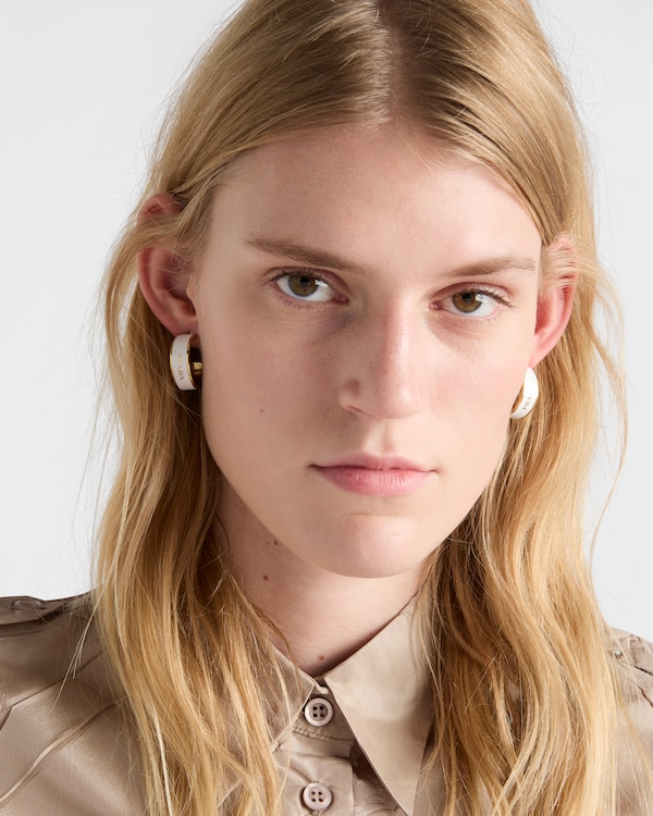 Metal earrings - White/Gold Metal earrings - White/Gold