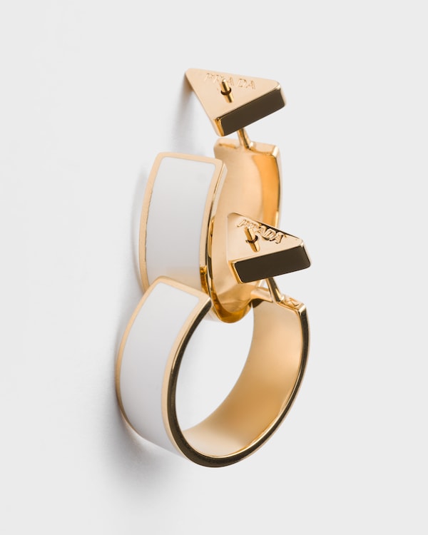 Metal earrings - White/Gold Metal earrings - White/Gold