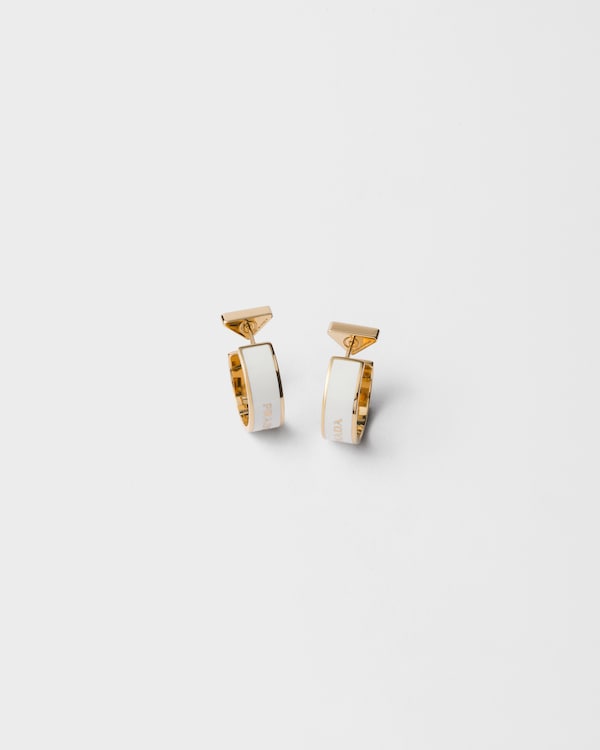 Metal earrings - White/Gold Metal earrings - White/Gold