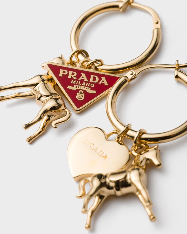 Metal earrings - Fire Engine Red/Gold Metal earrings - Fire Engine Red/Gold