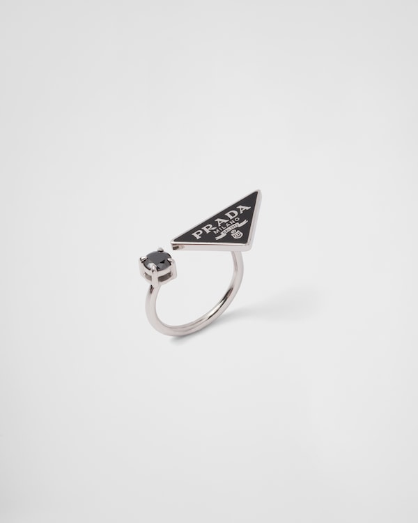 Prada Symbole 戒指 - 黑色/黑钻石色 Prada Symbole 戒指 - 黑色/黑钻石色