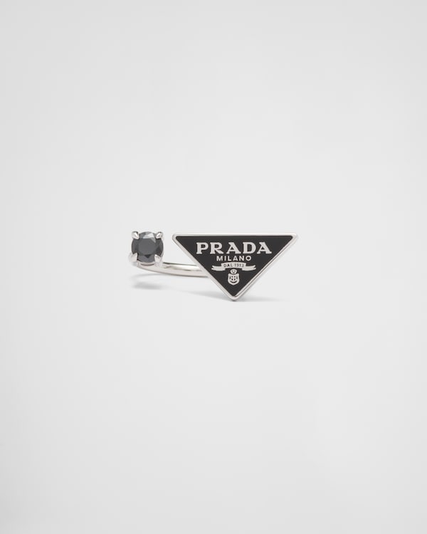 Prada Symbole 戒指 - 黑色/黑钻石色 Prada Symbole 戒指 - 黑色/黑钻石色
