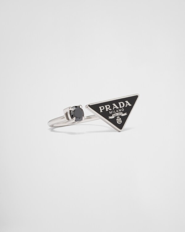 Prada Symbole 戒指 - 黑色/黑钻石色 Prada Symbole 戒指 - 黑色/黑钻石色