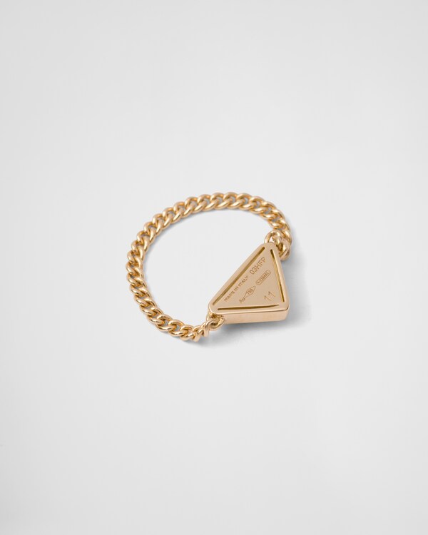 Eternal Gold chain ring in yellow gold with green quartz - Gold/Green Quartz Eternal Gold chain ring in yellow gold with green quartz - Gold/Green Quartz